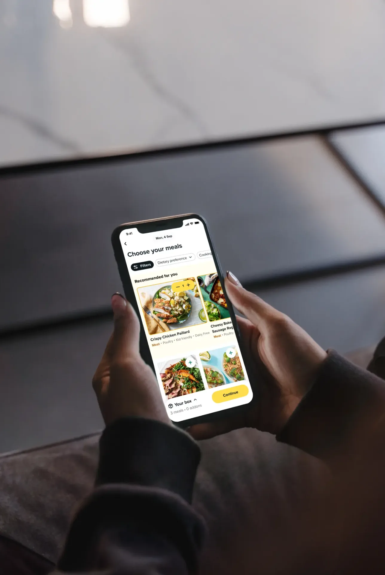 Marley Spoon subscription meal-kit platform shown on a laptop